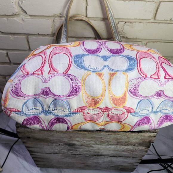 Coach Poppy Dream Signature C's Colorful Tote Bag - Picture 9 of 15